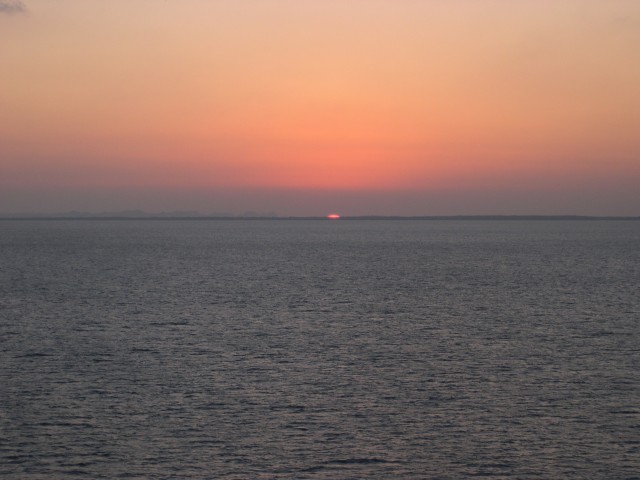 Sunset off the coast of Belize