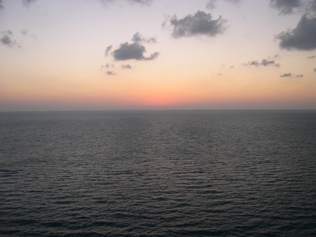 Sunset off the coast of Belize