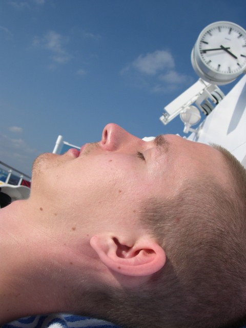 Chuck enjoying the sun off the coast of Playa del Carmen