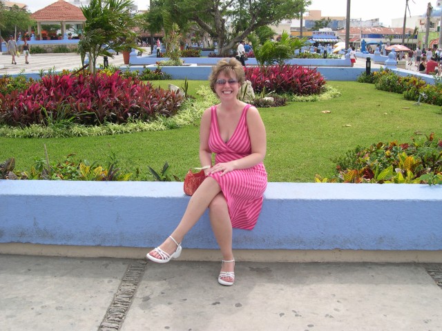 Jen takes a break at one of the gardens