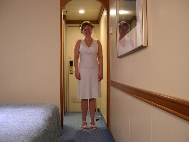 Jen ready for dinner on the second formal night