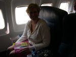 Jen enjoying Delta first class