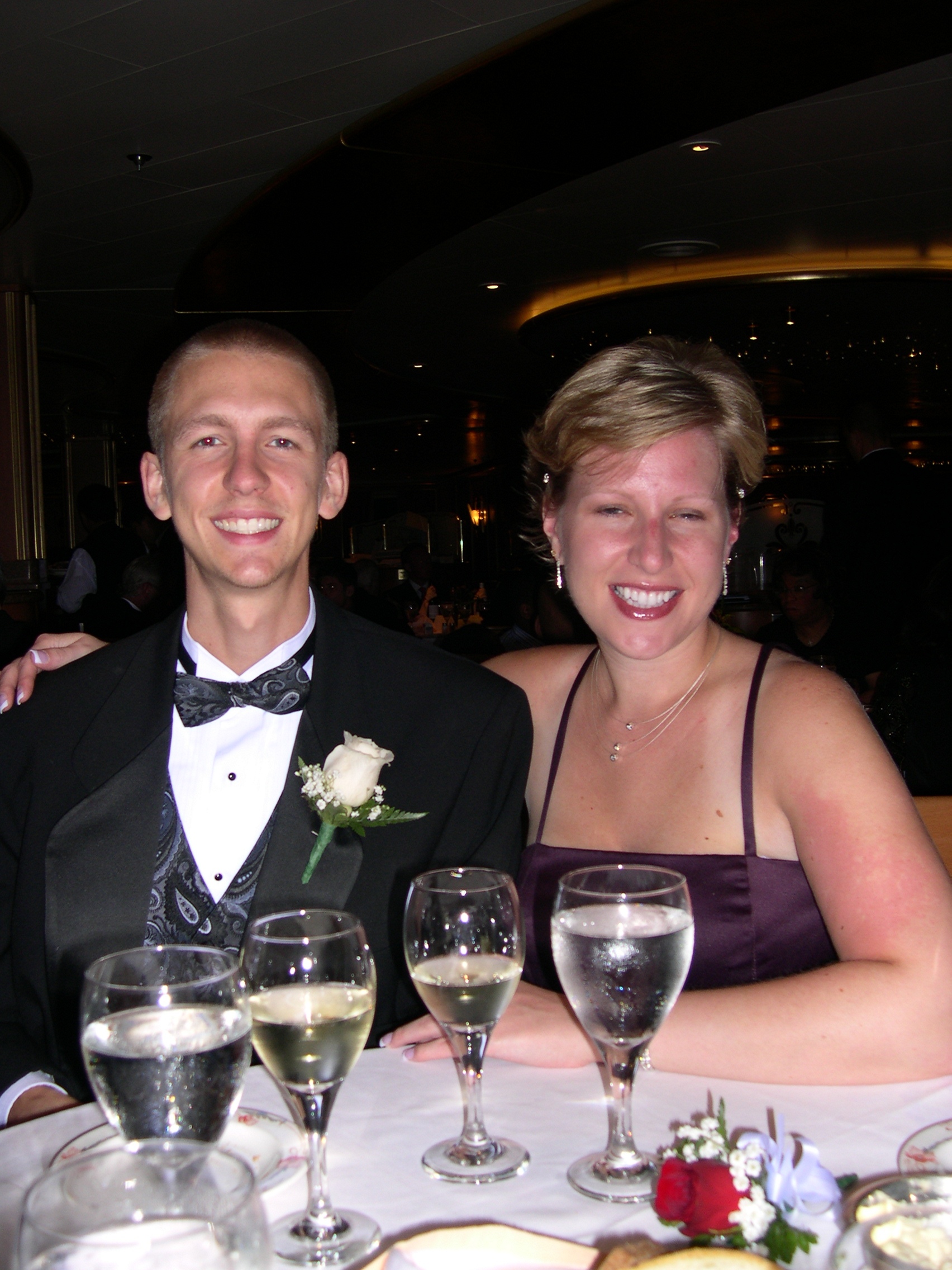 Chuck and Jen at dinner on the first formal night