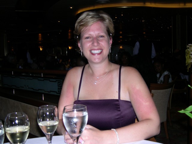 Jen at dinner on the first formal night