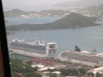 A view of the ships docked at St. Thomas