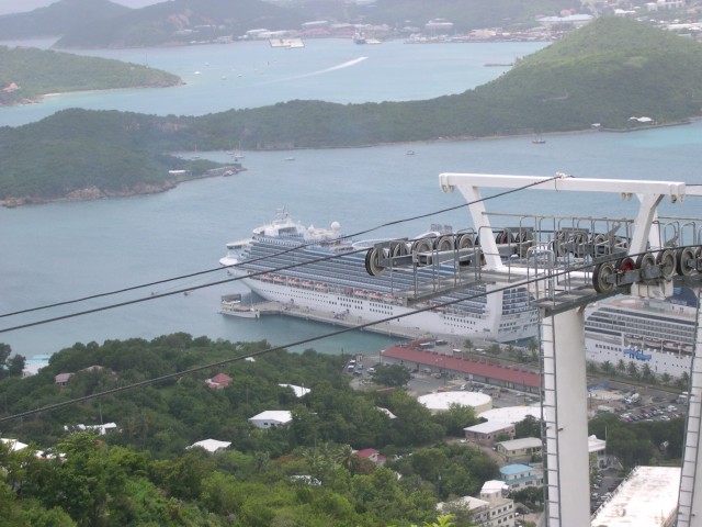 The Caribbean Princess docked at St. Thomas