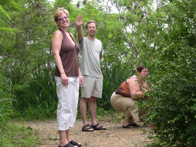 Jen, Matt, and Crystal on the path at Paradise Point