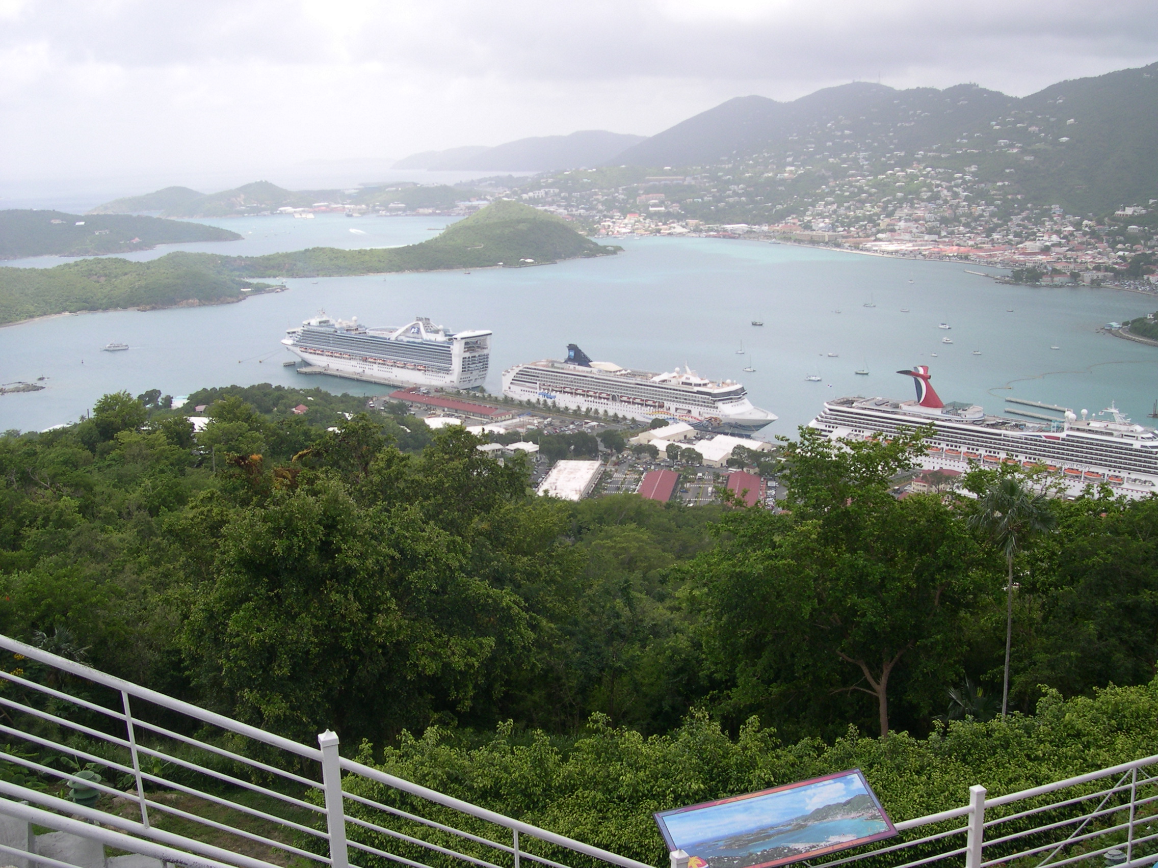 The ships docked at St. Thomas