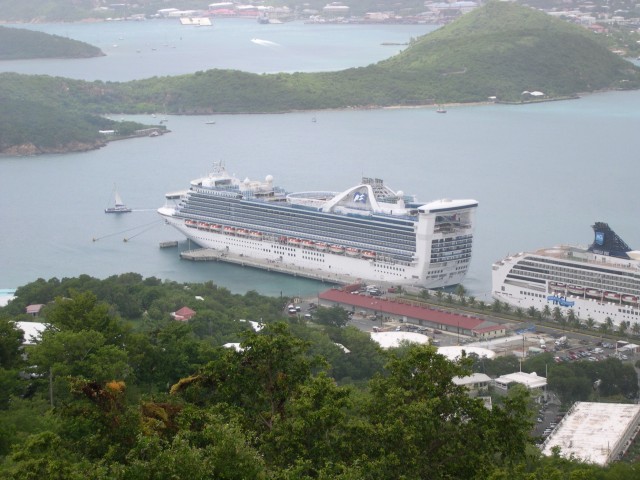 The Caribbean Princess docked at St. Thomas