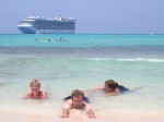 Jen, Matt, and Crystal swimming at Princess Cays