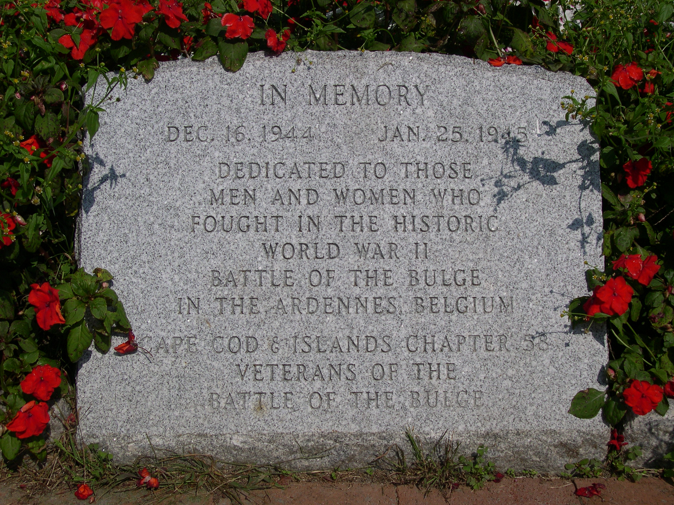 Close-up of the second Memorial