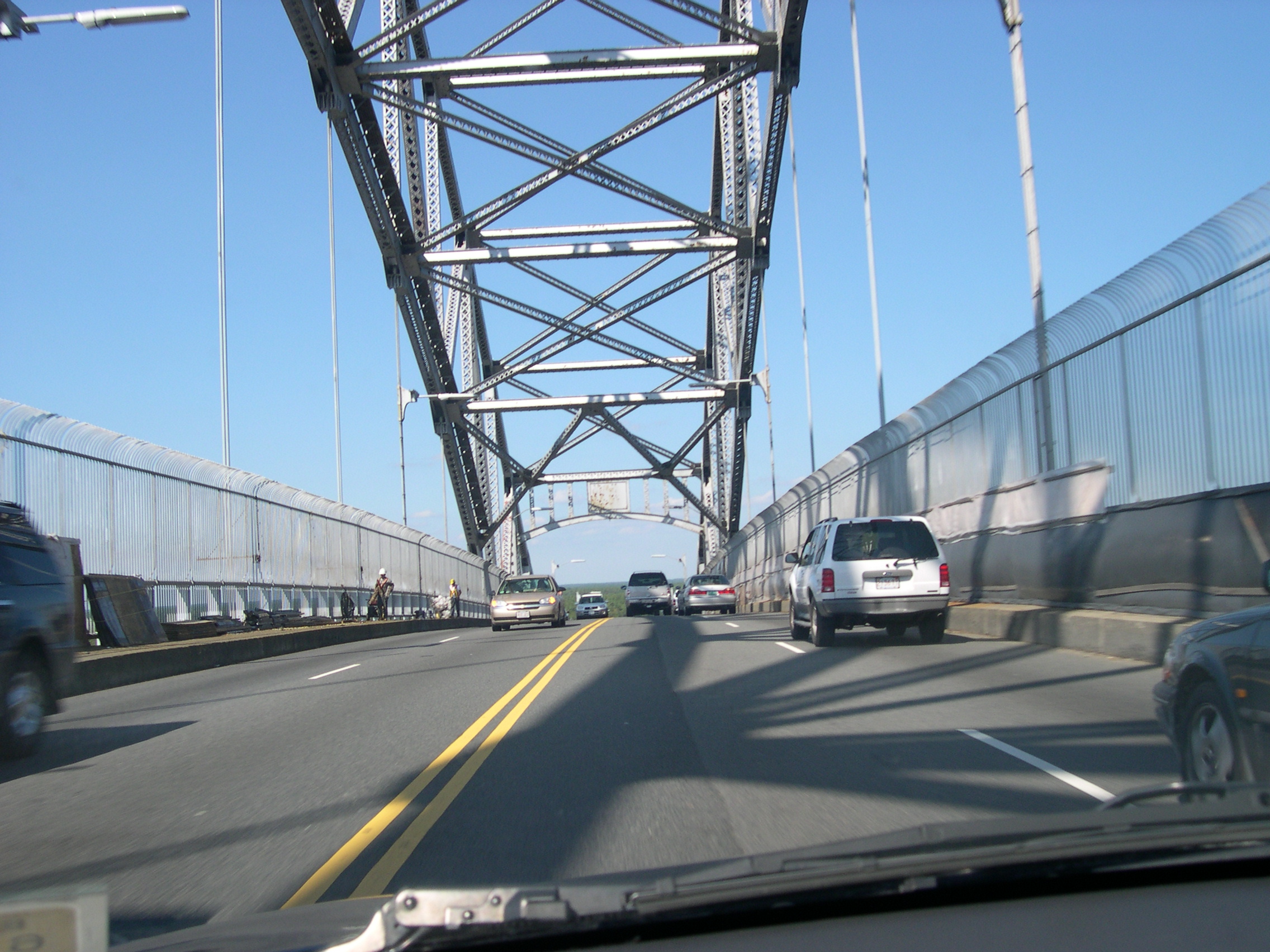 Driving back over the bridge