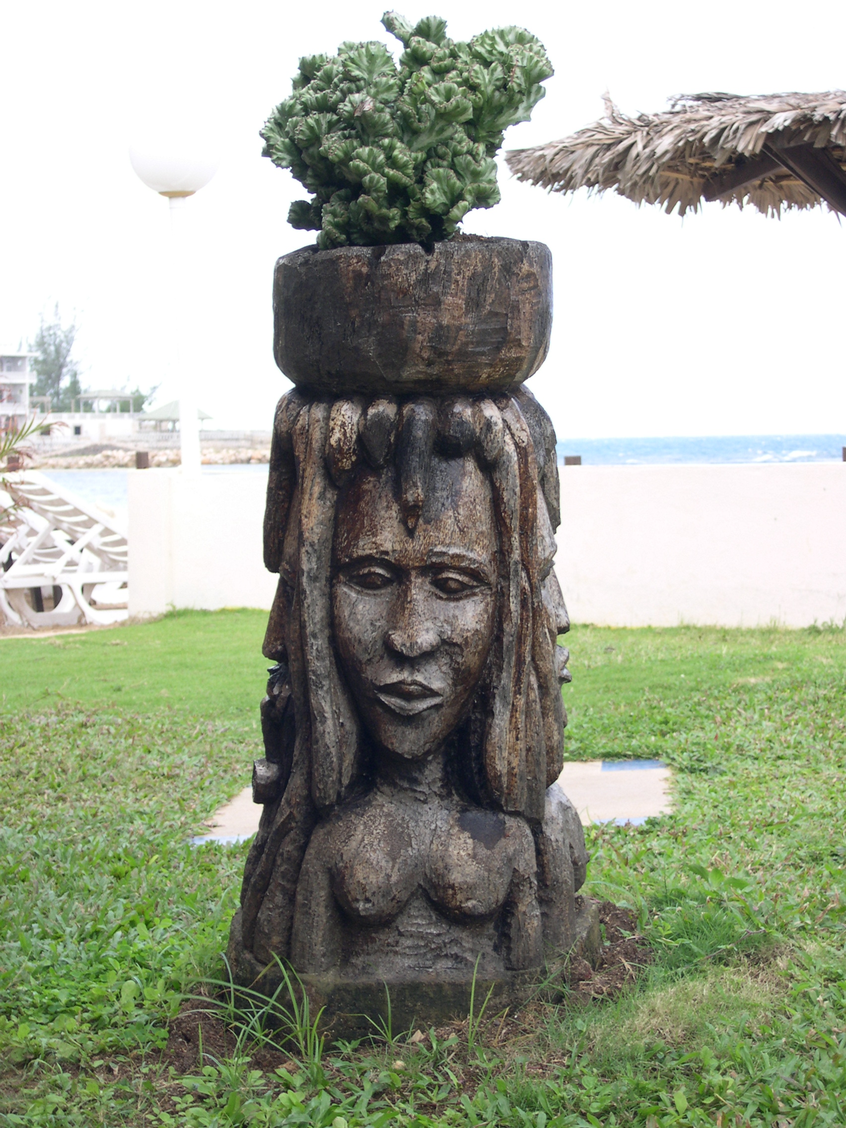 One of the statues on the hotel property