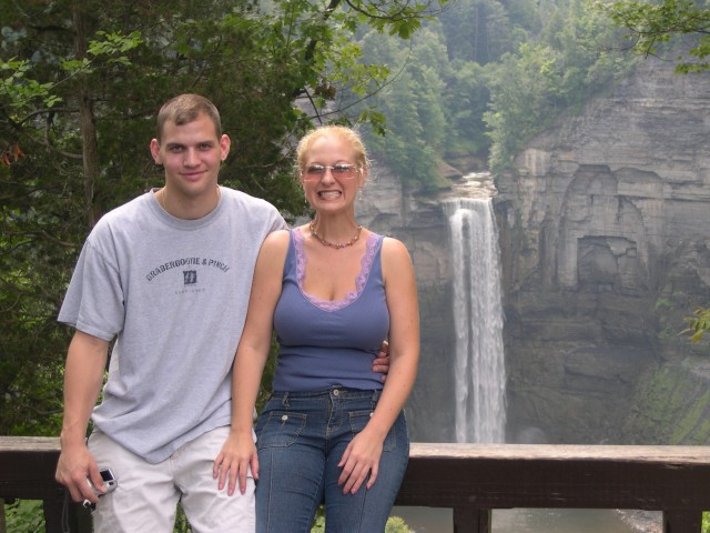 Kevin and Jessica in front of the falls