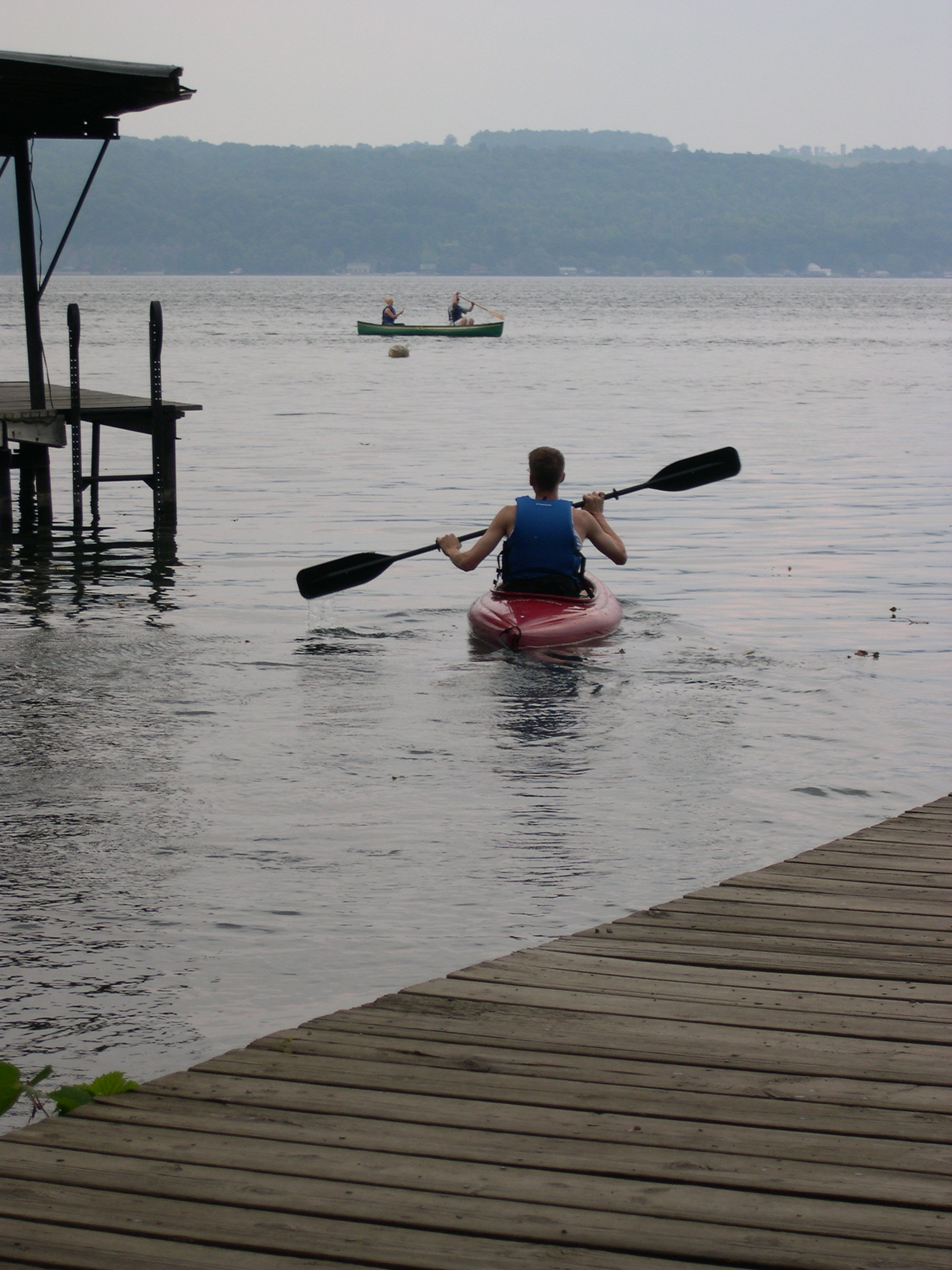 Kevin and Jessica in the distance, Chuck in the single kayak