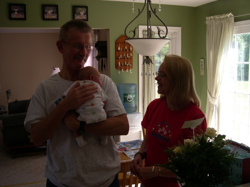 Nicky meets Grandpa Mike and Grandma Chris for the first time