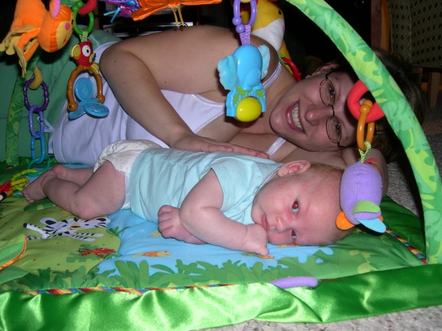 Nicky and Mommy in the Rainforest Gym