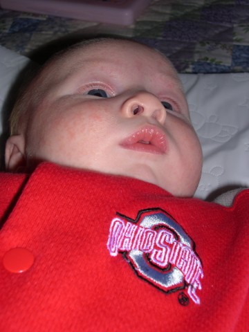 Nicky chilling in his Ohio State sleeper